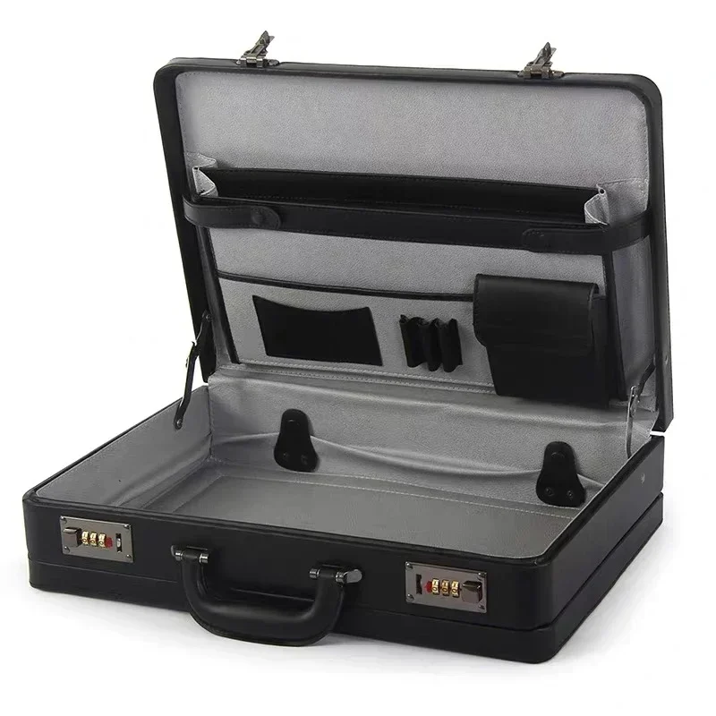 Laptop Accessories Organizer Bag - Wielofunkcyjna, przenośna walizka na hasło, skórzana