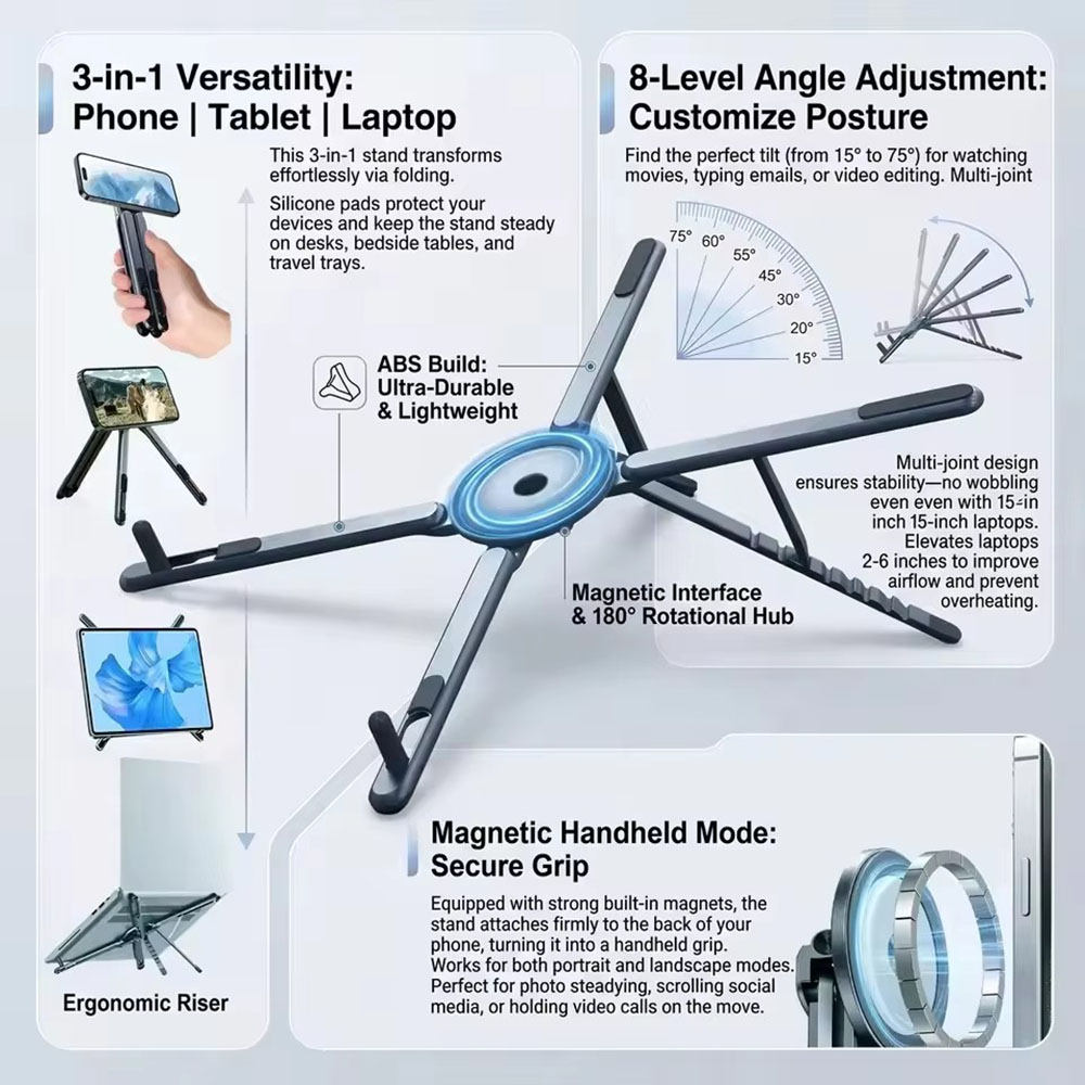 Laptop Extra Accessories - Przenośny magnetyczny uchwyt na telefon i