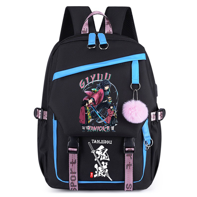 Laptop Accessories Organizer Bag - Plecak Szkolny Demon Slayer z Postaciami