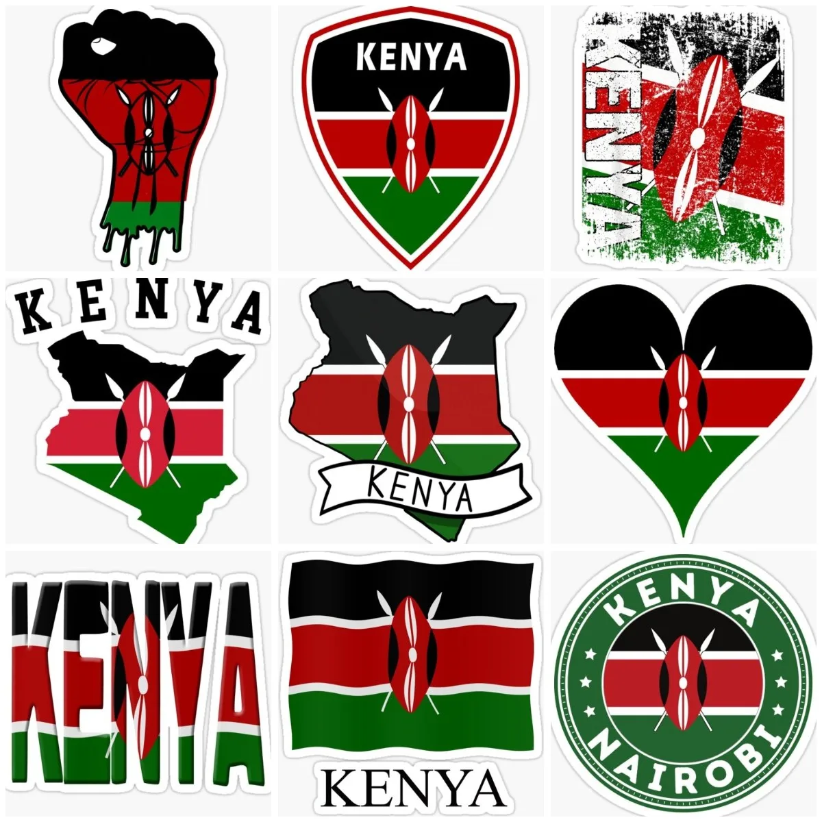 Laptop Accessories Kenya - Kenia Flaga Mapa Godło Kreatywna Naklejka